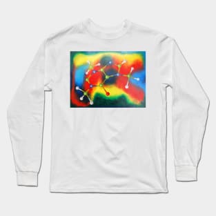 Oil Painting - Caffeine Molecule 2003 Long Sleeve T-Shirt